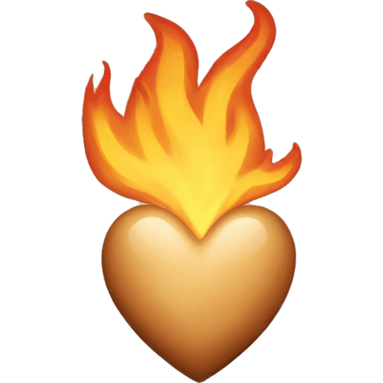 a beige heart on fire emoji