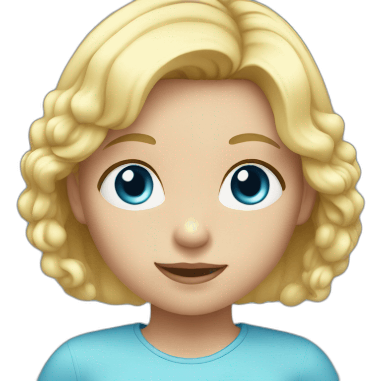 female child with blue eyes and blonde hair emoji