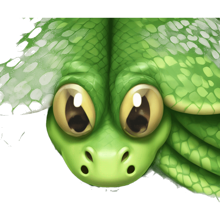 Big Green Indian Python Head Small Eyes emoji