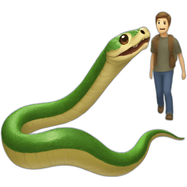 snake exiting from a person emoji