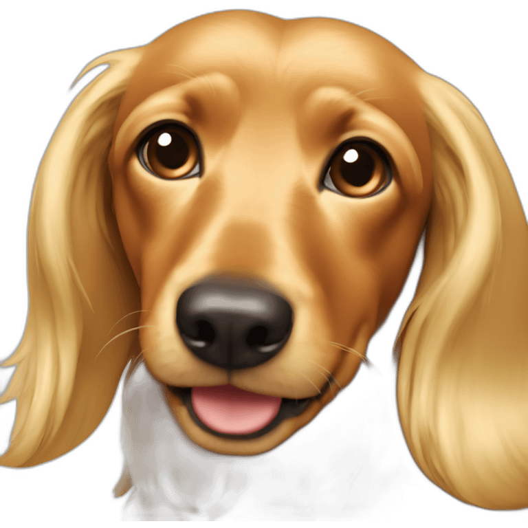 blonde long hair dachsund emoji