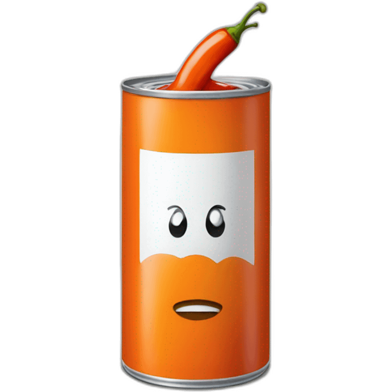 Orange Can of red chili peppers with sauce emoji