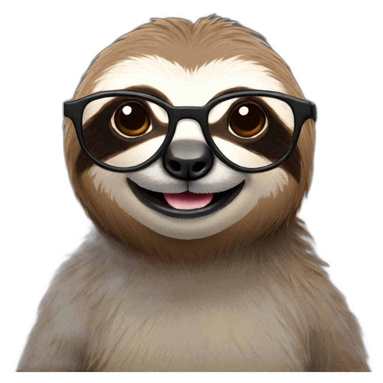 A sloth wearing glasses emoji