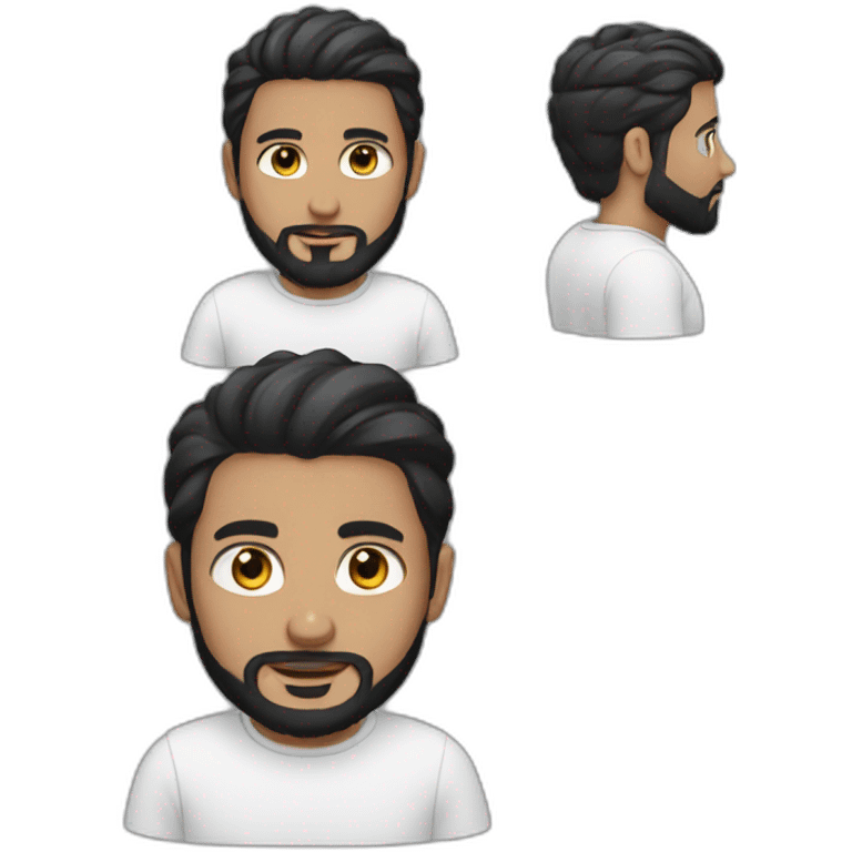 white muslim boy with black beard and hair and airpods emoji