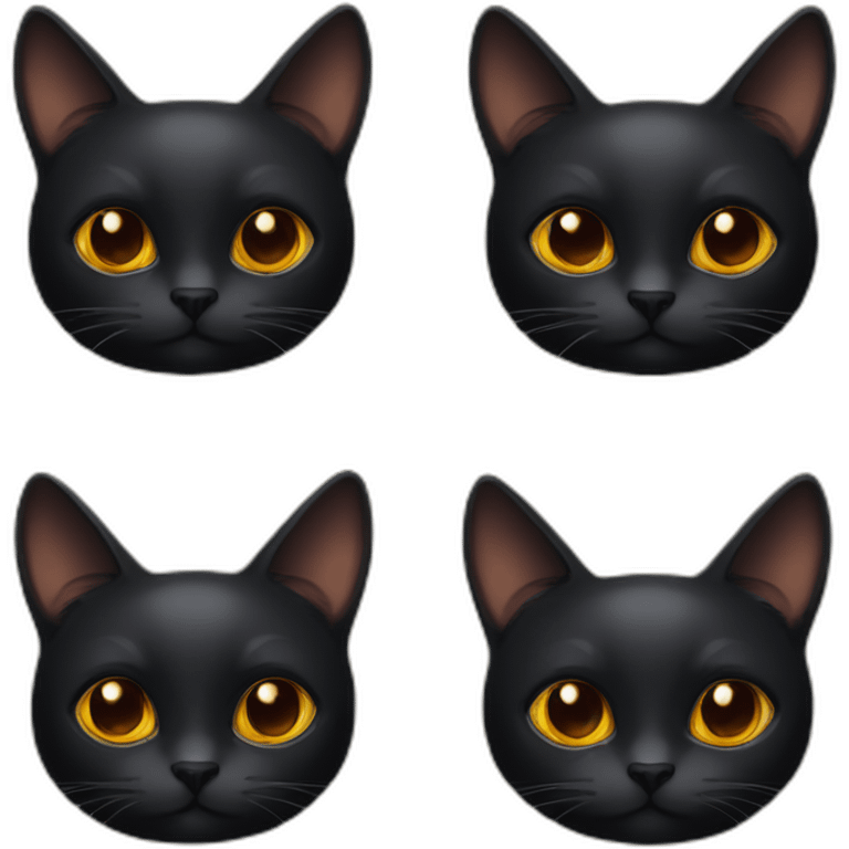 Black cat small orange stain emoji