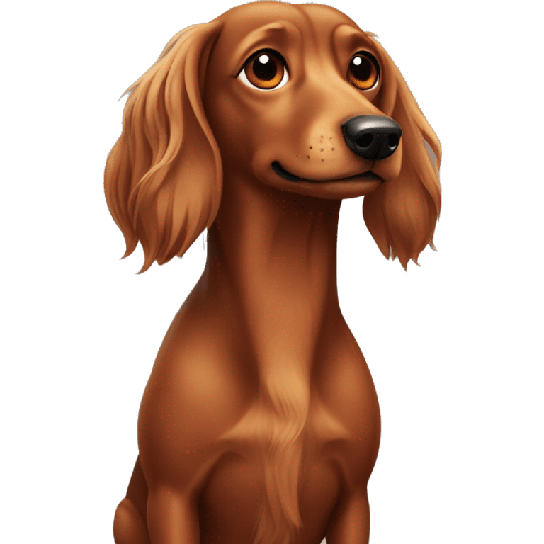 Long haired brown weenie dog  emoji