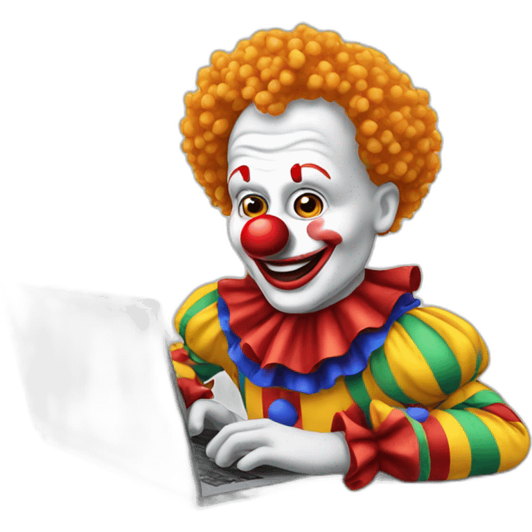 Clown with laptop emoji