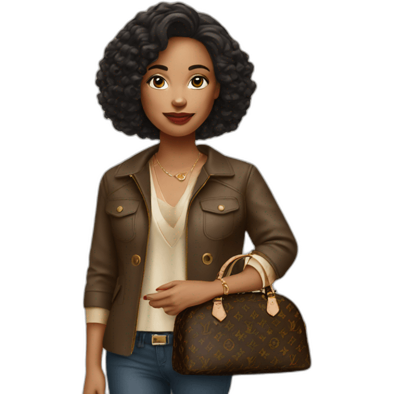 Woman with Louis Vuitton bag  emoji