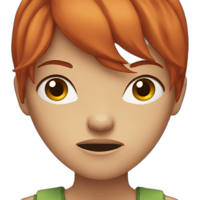 red hair girl angry emoji