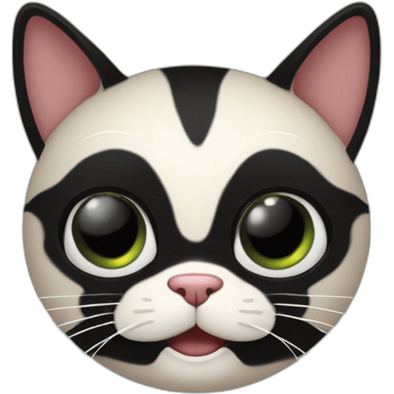 Gato negro enojado con manchita negra en su boca emoji