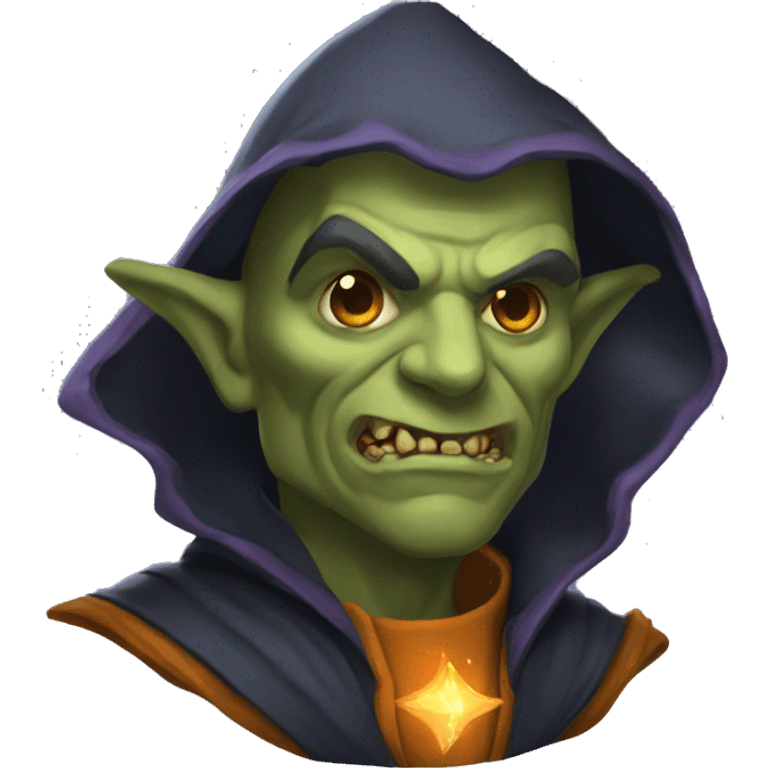 half-orc male wizard necromancer pumpkin emoji