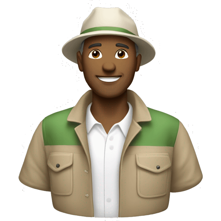 gardener beige jacket white male emoji