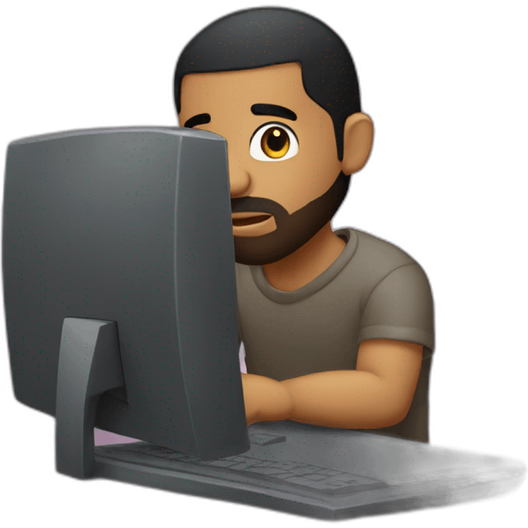 drake looking at computer screen emoji