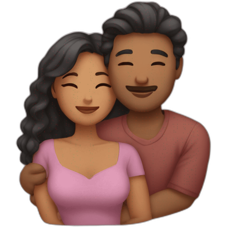 Woman and man cuddling emoji