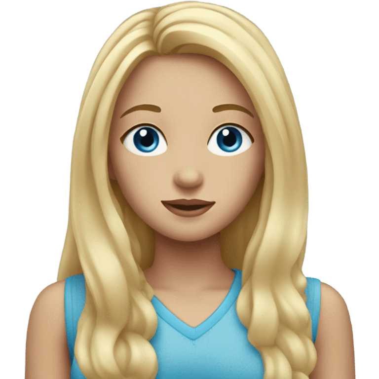 Girl with long blonde hair and blue eyes with freckles emoji