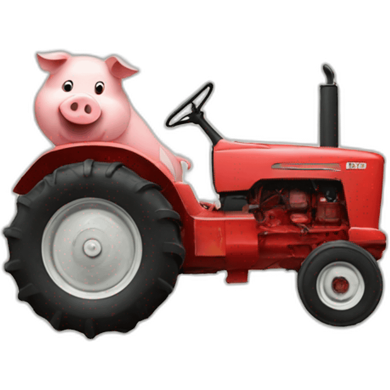 pig on tractor emoji