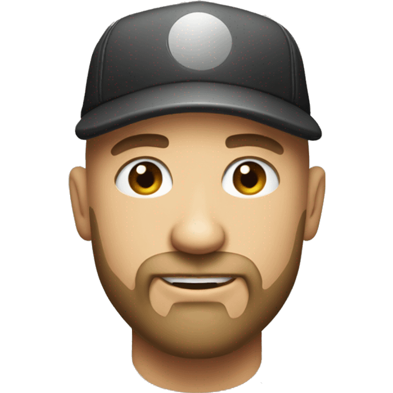 bald head, clean beard, hat, truckman  emoji