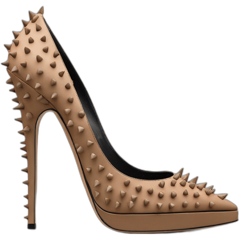 VALENTINO Tan-go PLATFORM PUMP black spikes emoji