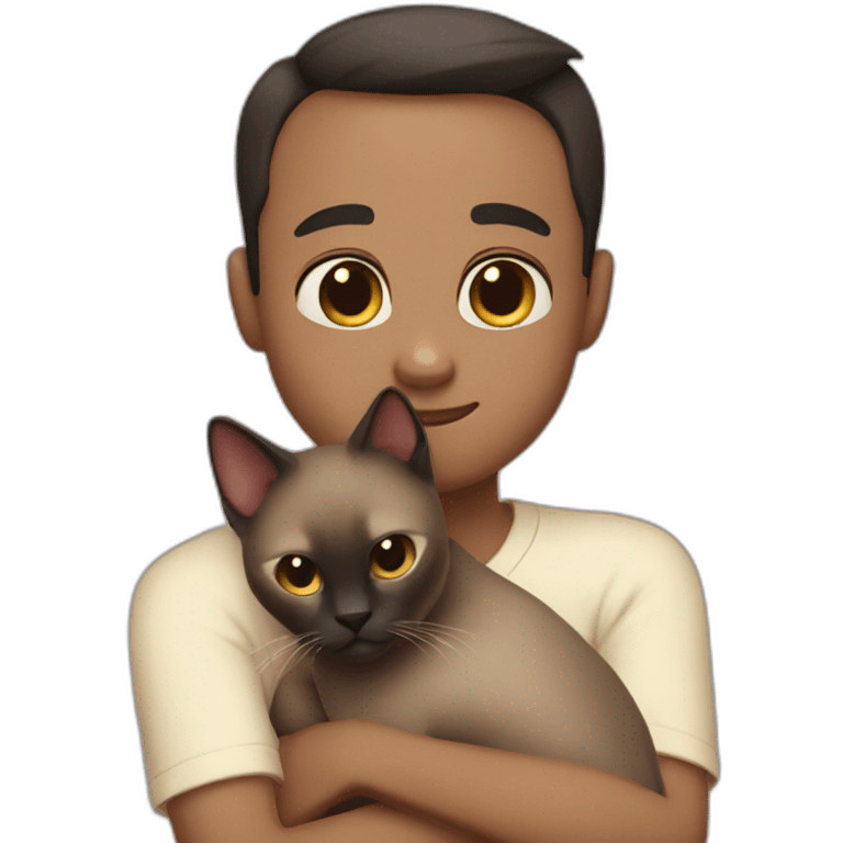 Siamese cat Hug boy emoji