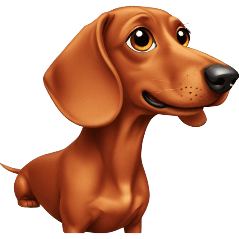 Red dachshund emoji