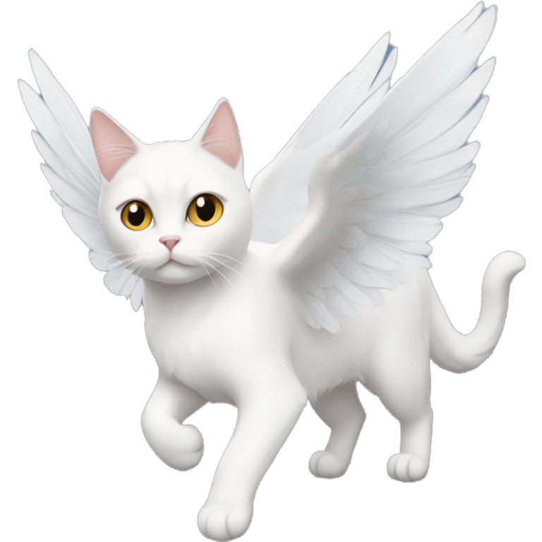 white cat with wings emoji