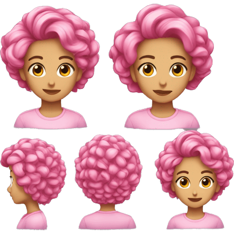 cheveux roses emoji