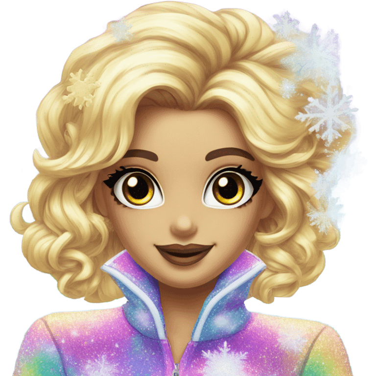 Lisa frank glitter snow flake  emoji