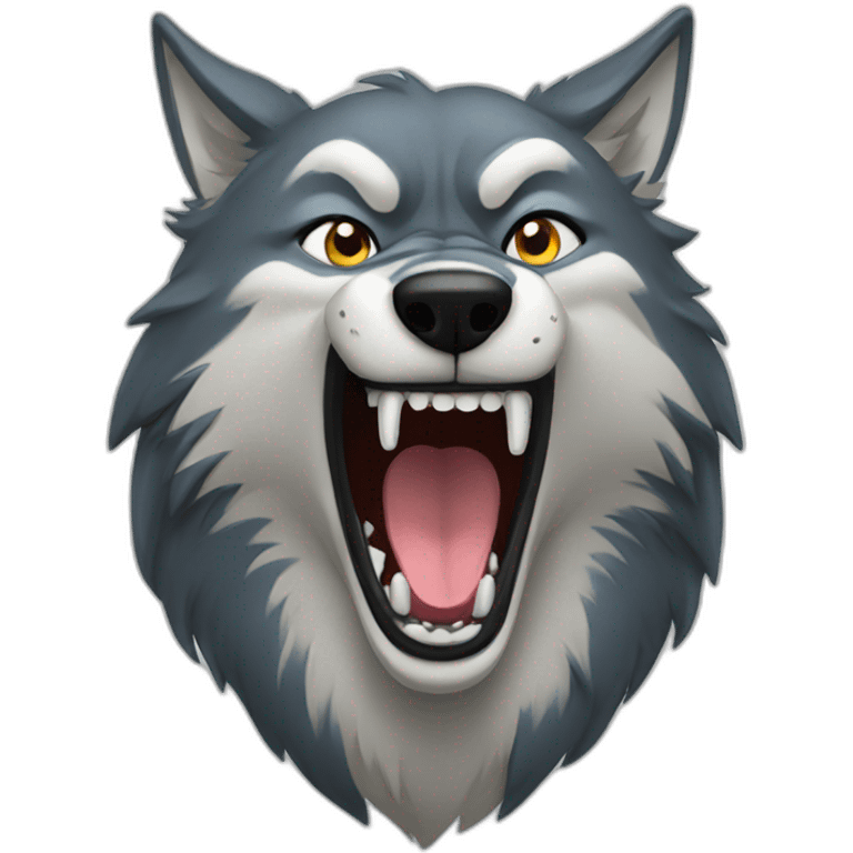 female wolf growling emoji