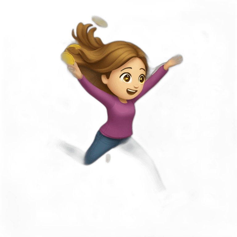 girl falling coins emoji