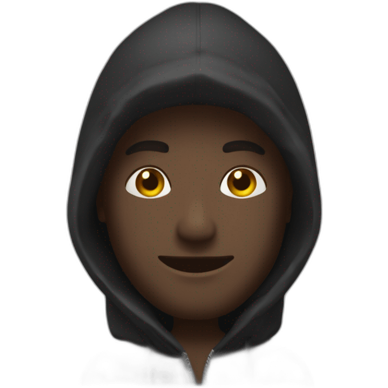 Homme peau noir avec une cagoule emoji