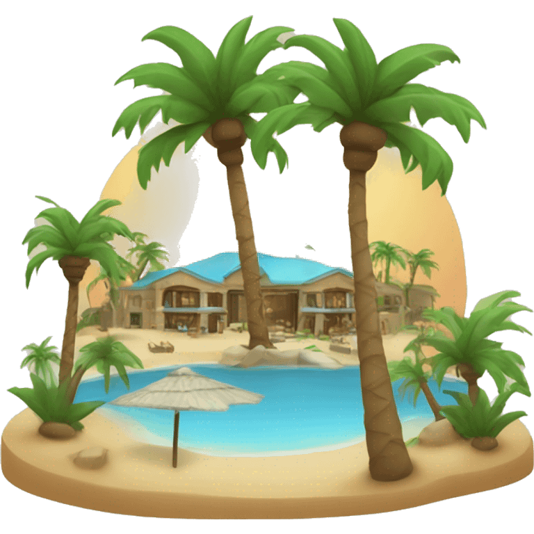 Oasis resort with palm treee emoji