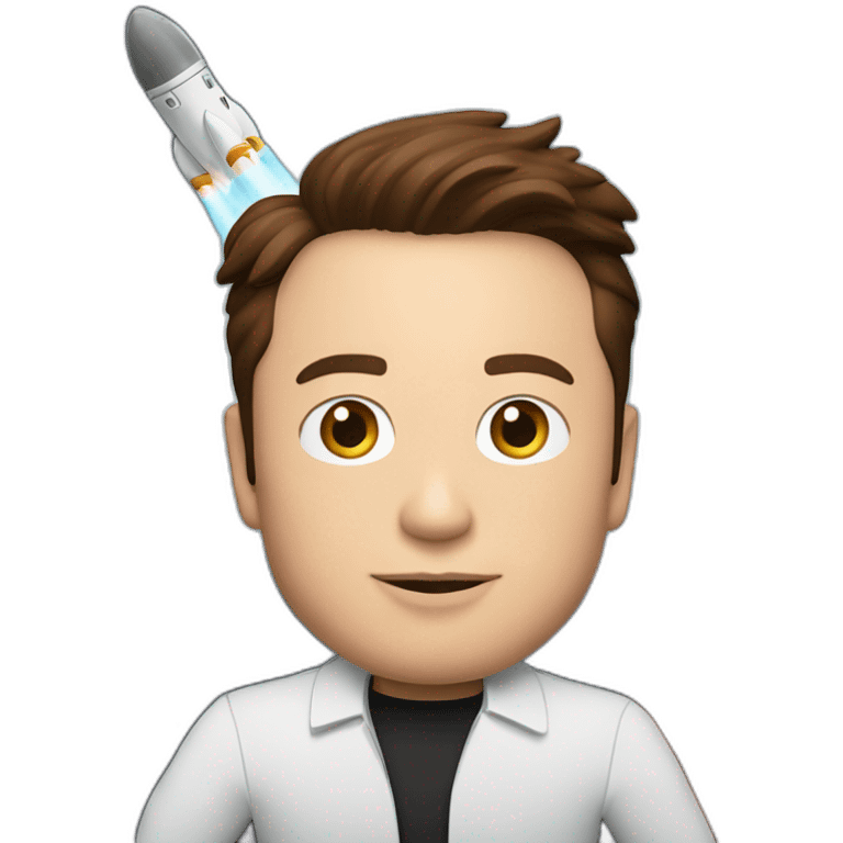 Elon Musk with rocket in hand emoji