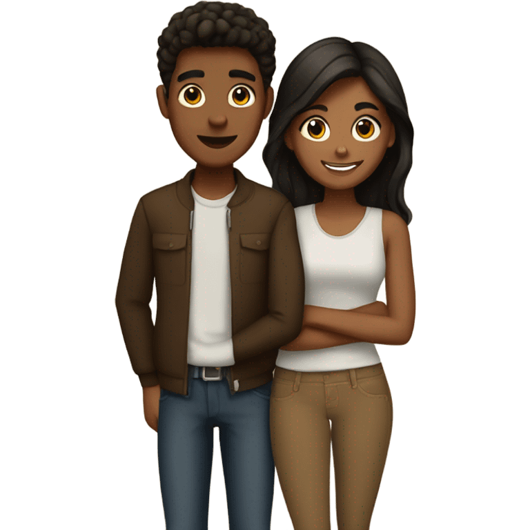 Brown Teen couple emoji