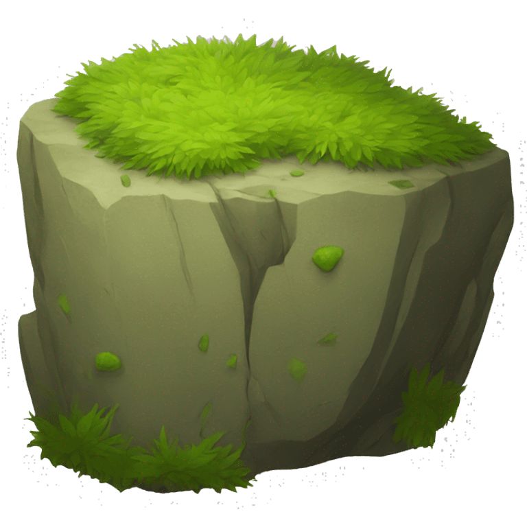 Mossy rock emoji