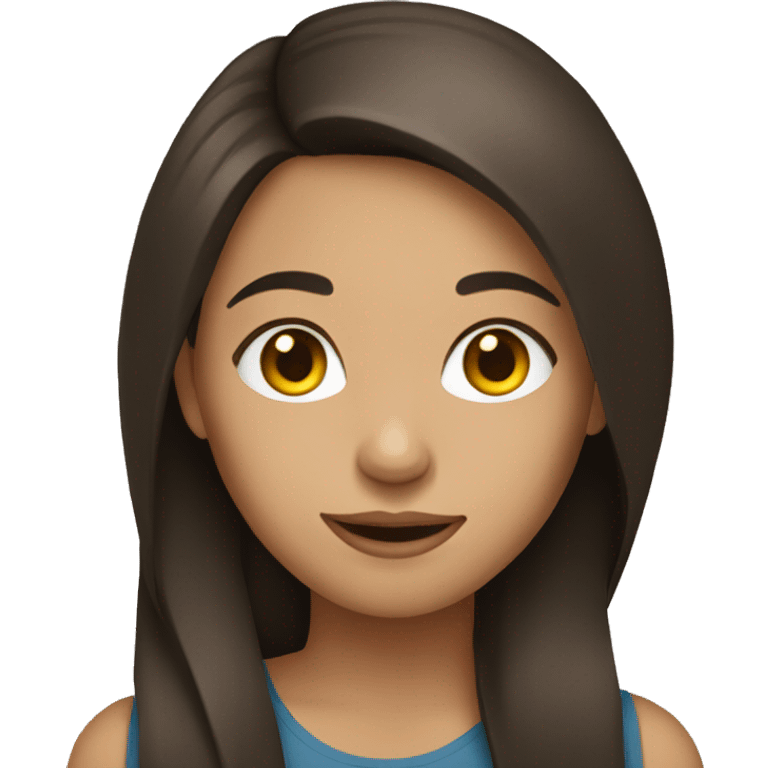 Brunette girl working online emoji