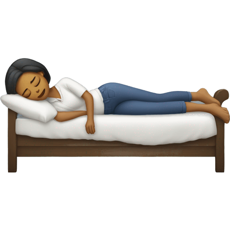 women asleep with bent leg emoji