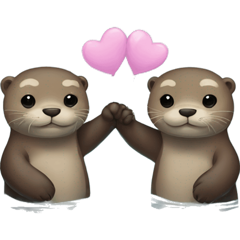 2 otters holding hands swimming  emoji