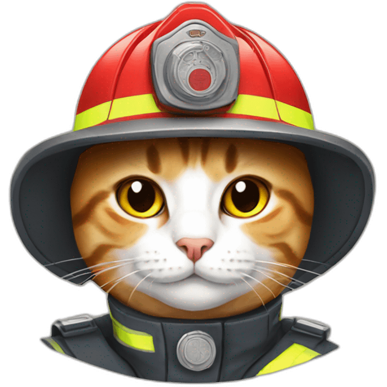 cats wear firefighter uniforms emoji