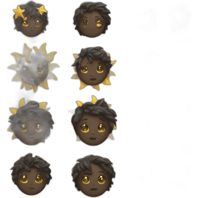 Sun moon boy girl emoji