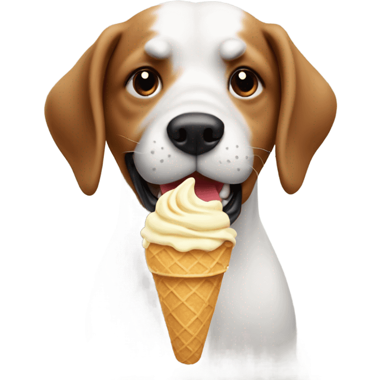 Dog eating ice cream emoji