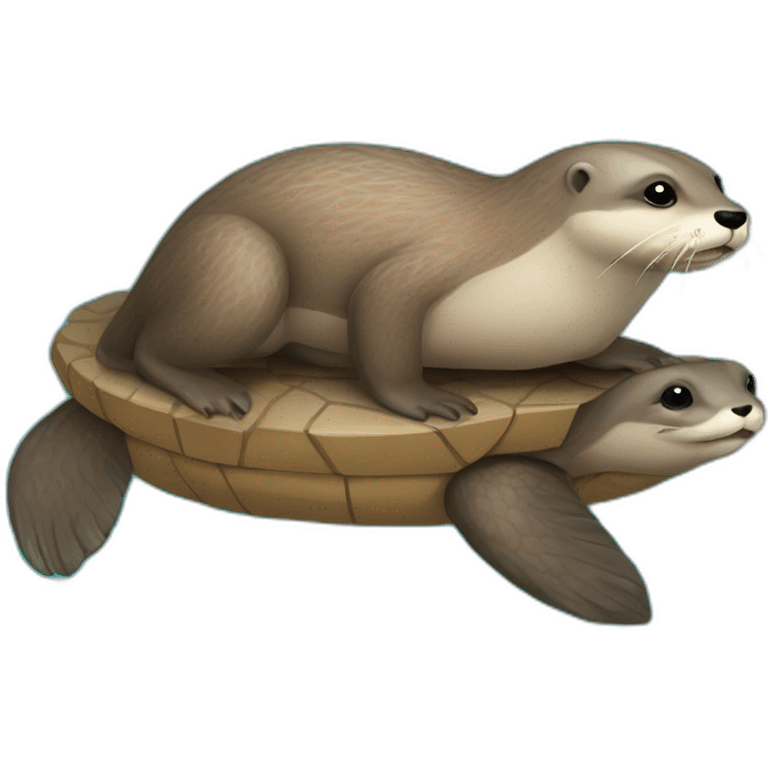 loutre sur tortue emoji