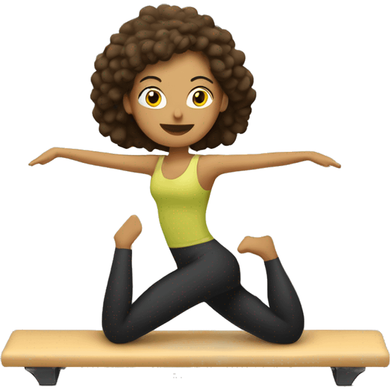 Chica castaña haciendo pilates  emoji