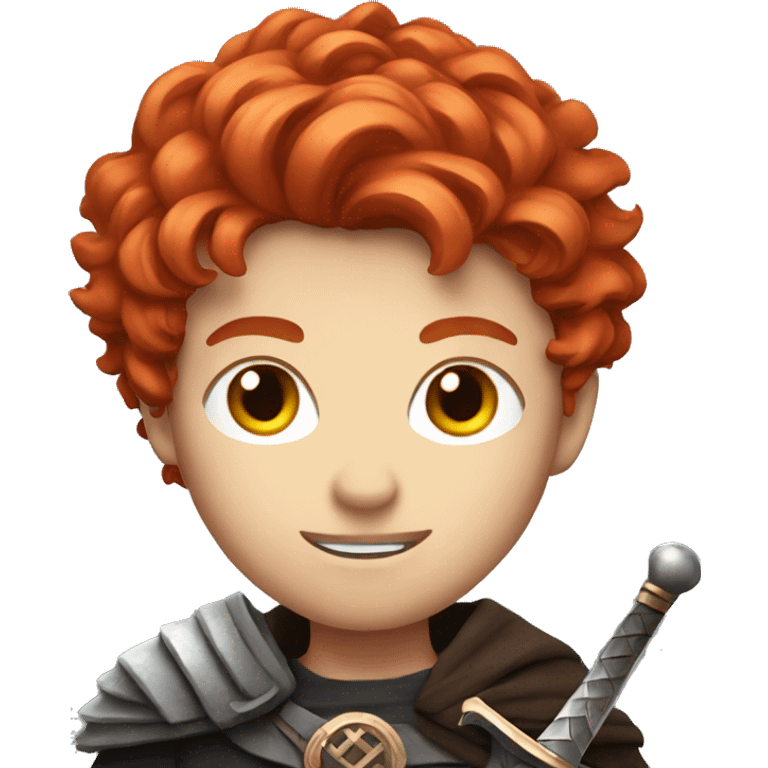 A red hair boy with a sword emoji