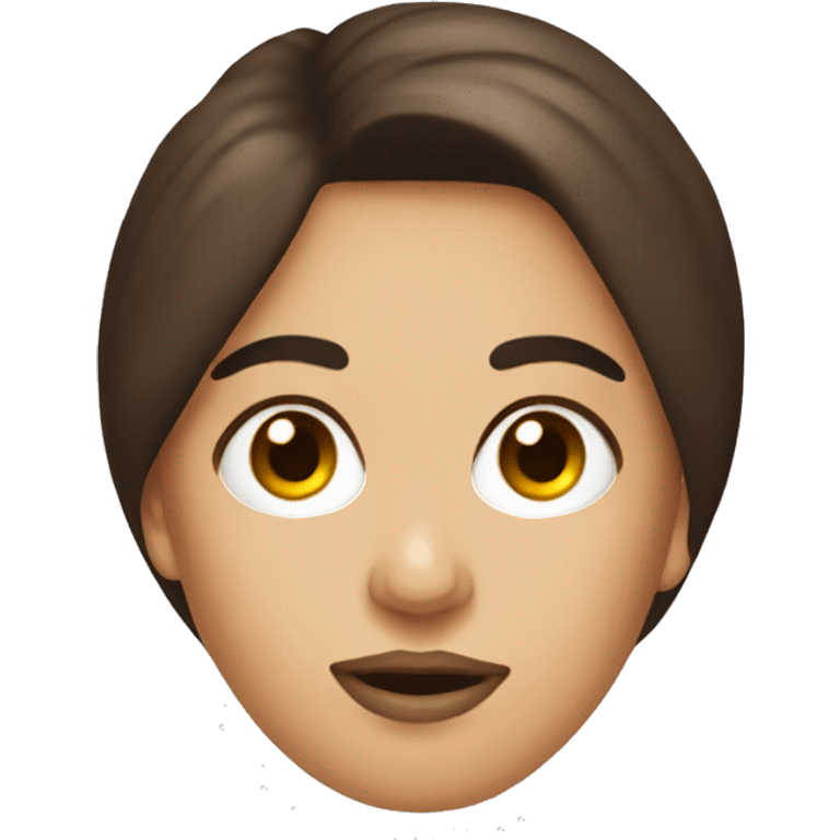 Brunette lady with big bushy eye brows slugs emoji