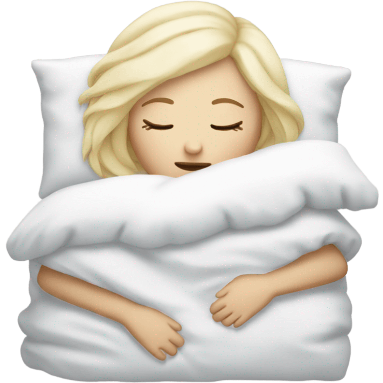 White blond girl sleeping emoji