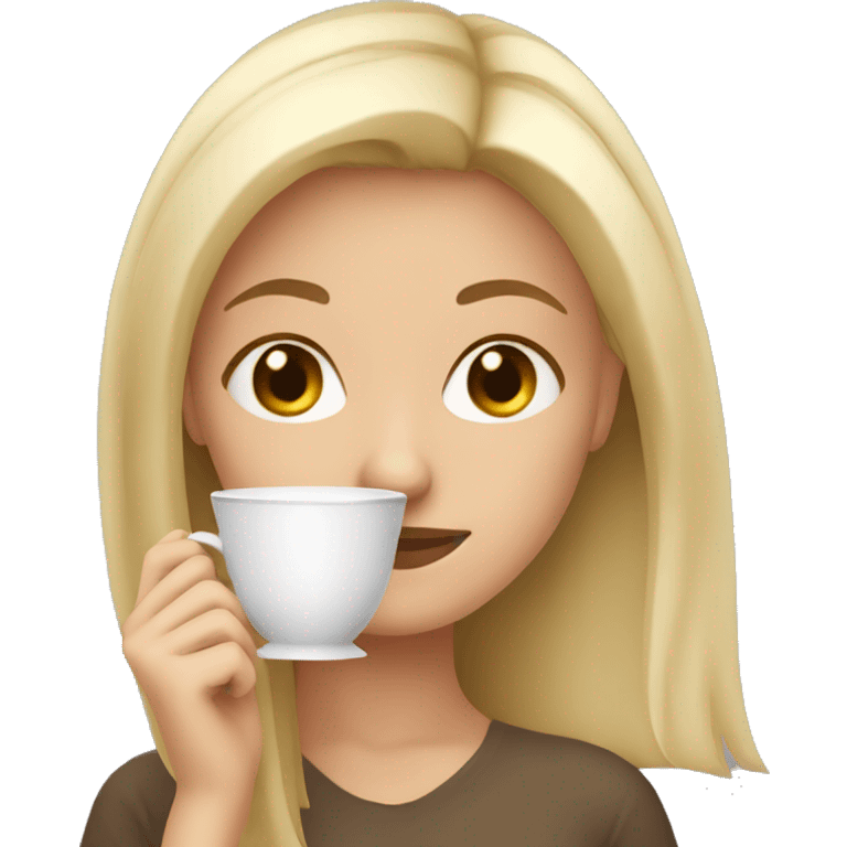 Blonde girl with a cup of tea emoji