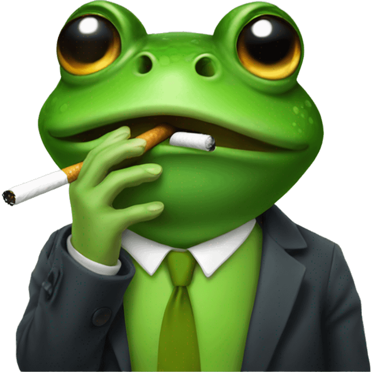 Frog smoking a cigarette  emoji