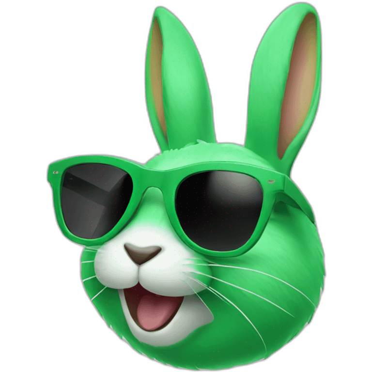 green rabbit winking sunglasses emoji