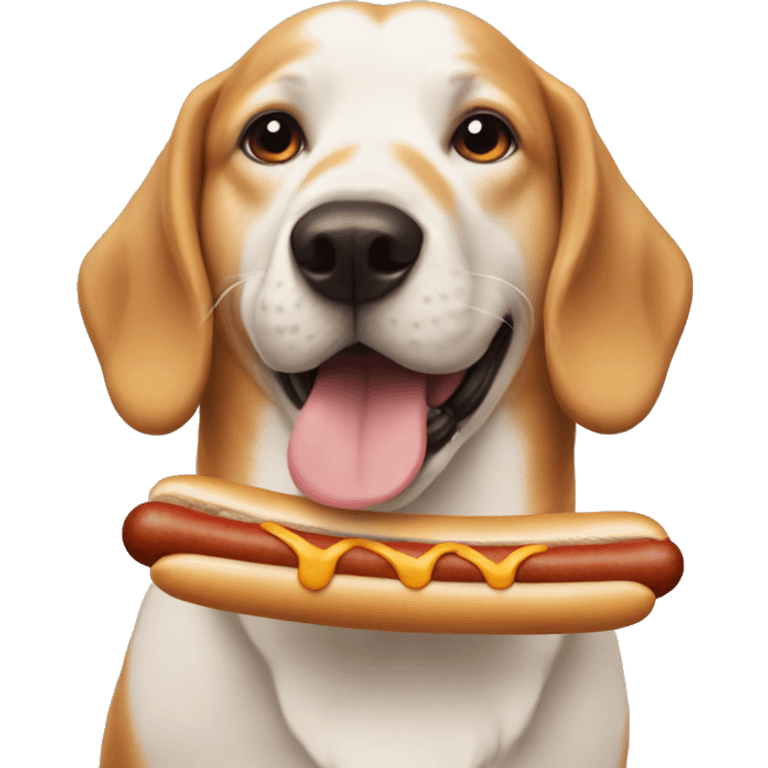 dog with hotdog emoji