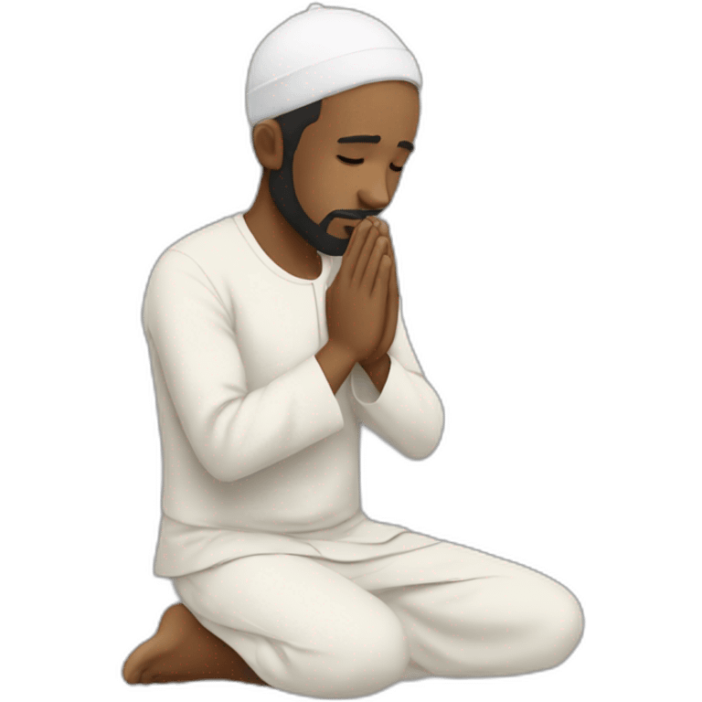 Muslim man praying black tuban emoji